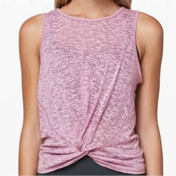 NWT Lululemon Breeze Through Twist Tank size 8 Rose Blush - Picture 2 of 9